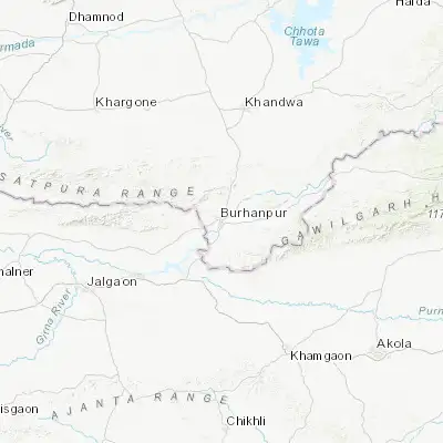 Map showing location of Burhānpur (21.308680, 76.230260)