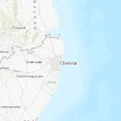 Map showing location of Chennai (13.087840, 80.278470)