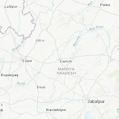 Map showing location of Damoh (23.833120, 79.441900)