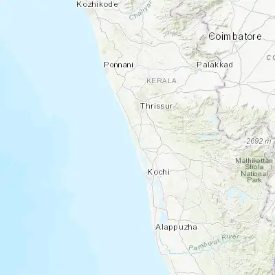 Map showing location of Kodungallūr (10.232630, 76.195130)