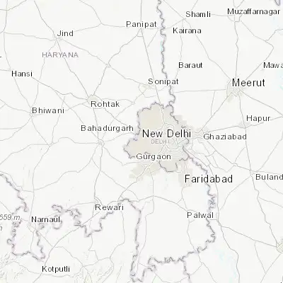 Map showing location of Najafgarh (28.609220, 76.979820)