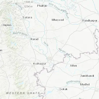 Map showing location of Tāsgaon (17.037000, 74.601710)