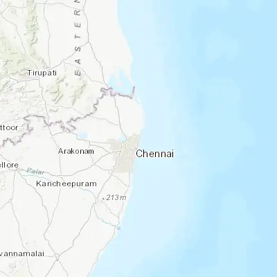 Map showing location of Tiruvottiyūr (13.158230, 80.301810)