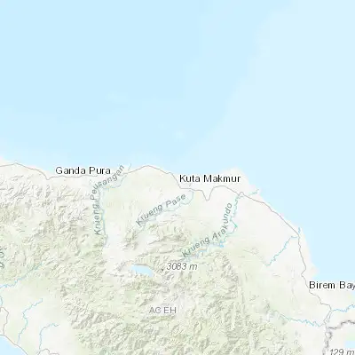 Map showing location of Lhokseumawe (5.180100, 97.150700)