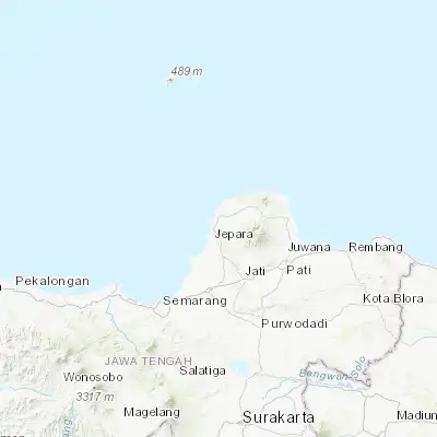 Map showing location of Mlonggo (-6.533330, 110.700000)