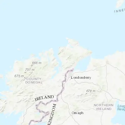 Map showing location of Buncrana (55.133330, -7.450000)