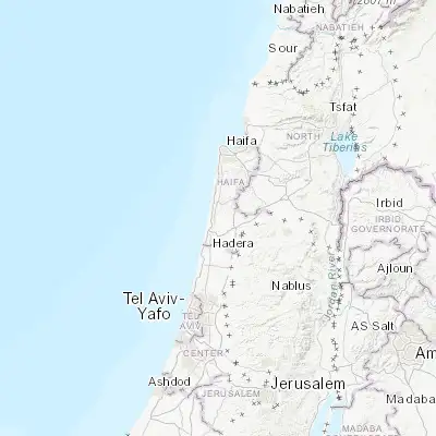 Map showing location of Binyamina (32.523200, 34.944990)