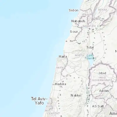 Map showing location of Haifa (32.818410, 34.988500)