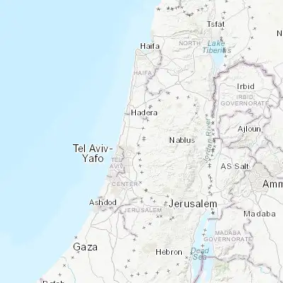 Map showing location of Kokhav Ya’ir (32.226230, 35.002220)