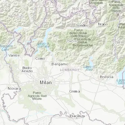 Map showing location of Almenno San Bartolomeo (45.739120, 9.580820)