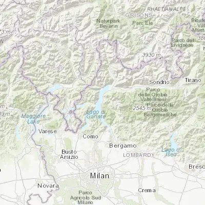 Map showing location of Bellano (46.044260, 9.307340)