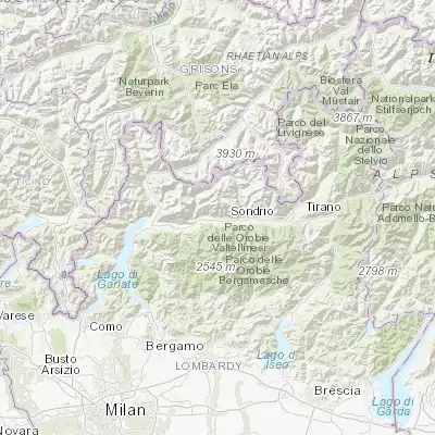 Map showing location of Berbenno di Valtellina (46.166410, 9.747340)