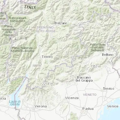 Map showing location of Borgo Valsugana (46.051190, 11.457560)