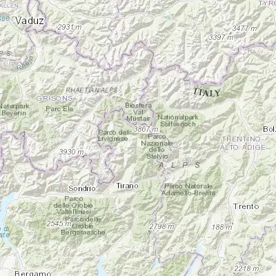 Map showing location of Bormio (46.467170, 10.370080)