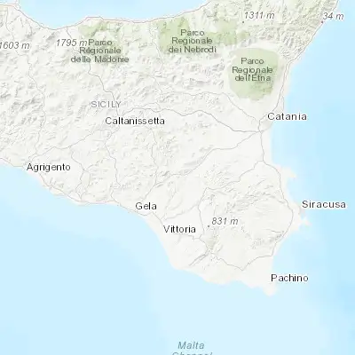 Map showing location of Caltagirone (37.237850, 14.515510)