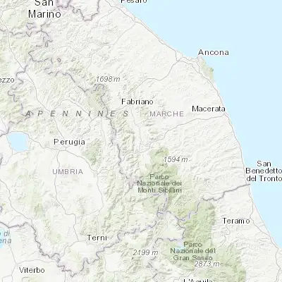 Map showing location of Camerino (43.138660, 13.067850)