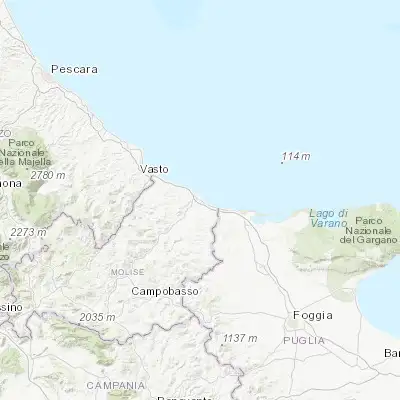 Map showing location of Campomarino (41.956920, 15.035460)