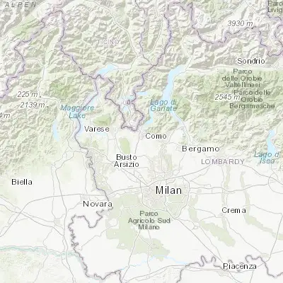 Map showing location of Casnate Con Bernate (45.756280, 9.072640)