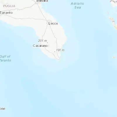 Map showing location of Castrignano del Capo (39.832800, 18.350870)