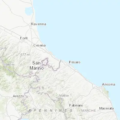 Map showing location of Cattolica (43.961820, 12.736310)