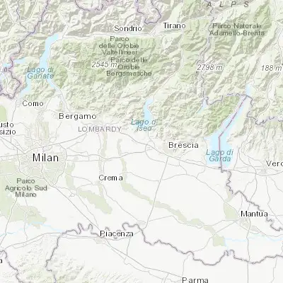 Map showing location of Cazzago San Martino-Calino (45.584340, 10.023280)