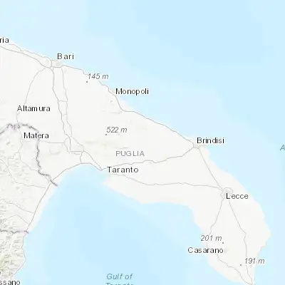 Map showing location of Ceglie Messapica (40.646200, 17.516610)