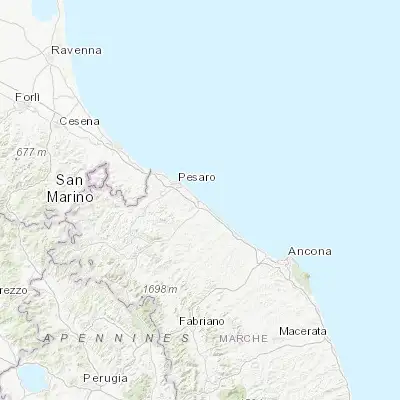 Map showing location of Fano (43.840520, 13.016650)