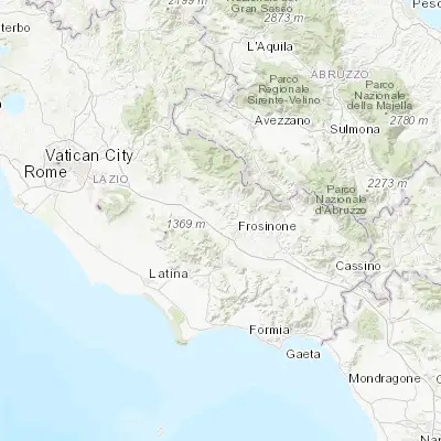 Map showing location of Ferentino (41.691190, 13.256200)