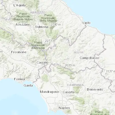 Map showing location of Isernia (41.596030, 14.233990)