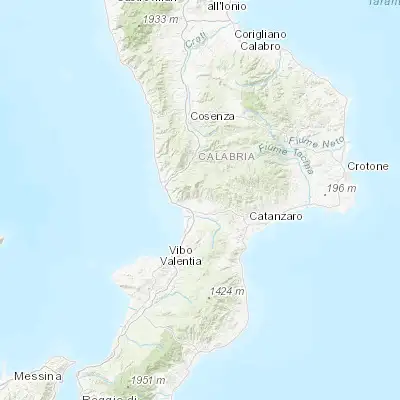 Map showing location of Lamezia Terme (38.962550, 16.309380)