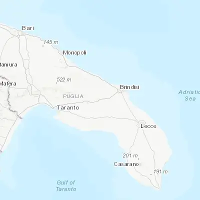 Map showing location of Latiano (40.550520, 17.718560)