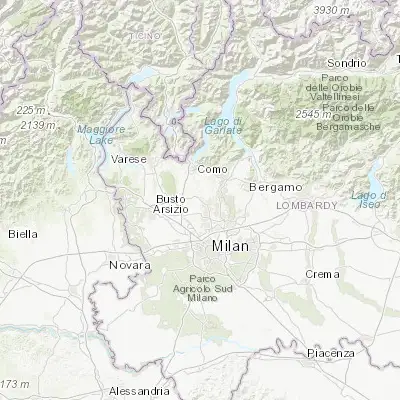 Map showing location of Lentate sul Seveso (45.676370, 9.117740)