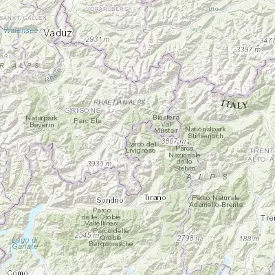 Map showing location of Livigno (46.536300, 10.133480)