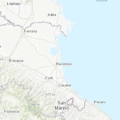 Map showing location of Marina di Ravenna (44.486250, 12.280870)