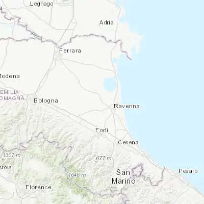 Map showing location of Mezzano (44.466250, 12.086320)