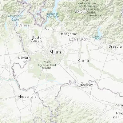 Map showing location of Mulazzano (45.372370, 9.397650)