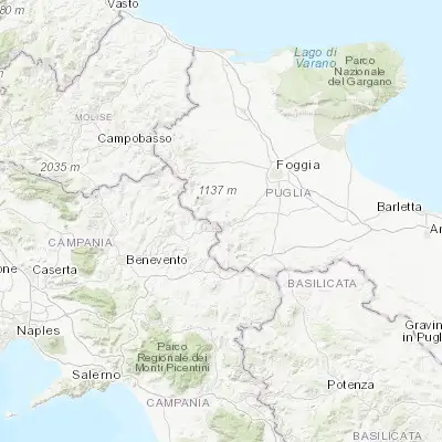 Map showing location of Orsara di Puglia (41.281630, 15.267650)