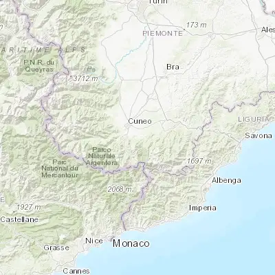 Map showing location of Peveragno (44.320600, 7.618590)