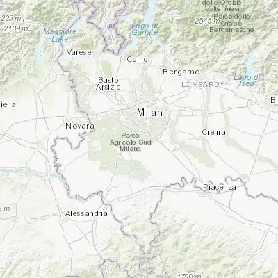 Map showing location of Pieve Emanuele (45.350520, 9.202680)