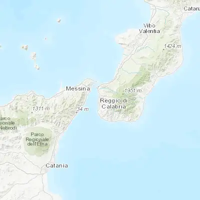 Map showing location of Reggio Calabria (38.110470, 15.661290)