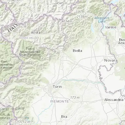 Map showing location of Romano Canavese (45.399250, 7.868850)