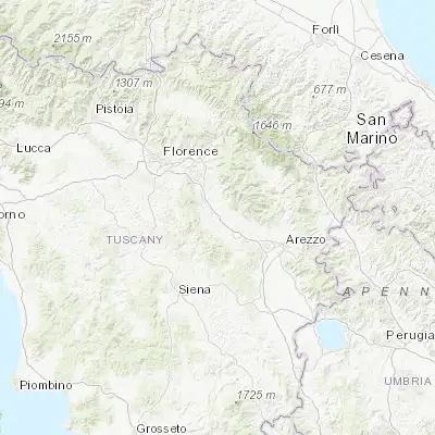 Map showing location of San Giovanni Valdarno (43.567570, 11.529870)