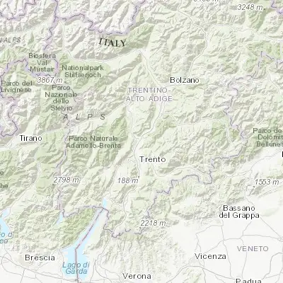 Map showing location of San Michele All'Adige (46.189670, 11.132120)