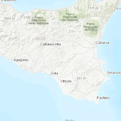 Map showing location of San Michele di Ganzaria (37.280420, 14.426330)