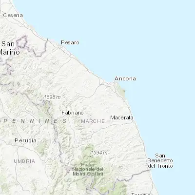 Map showing location of Santa Maria Nuova (43.491640, 13.323700)