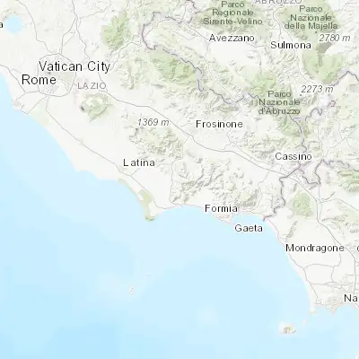 Map showing location of Sonnino (41.416730, 13.245920)