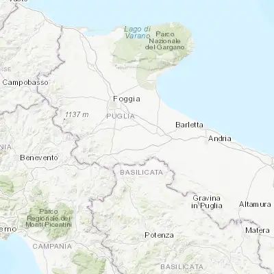 Map showing location of Stornarella (41.255910, 15.730230)