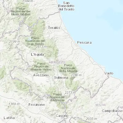 Map showing location of Torre de' Passeri (42.243240, 13.933300)