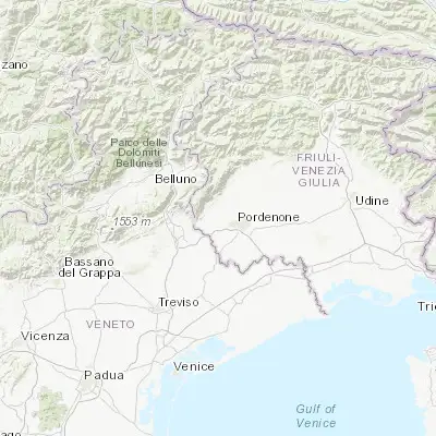 Map showing location of Vigonovo-Fontanafredda (45.989270, 12.547070)