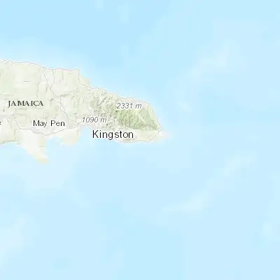 Map showing location of Morant Bay (17.881450, -76.409270)